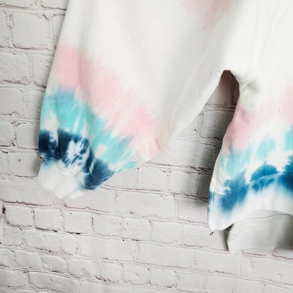 ELECTRIC & ROSE Neil Pink & Blue Tie Dye Oversized Balloon Sleeve Sweatshirt Med - Picture 3 of 7